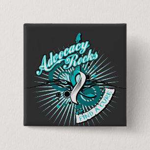Advocacy Rocks Cervical Cancer 2 Inch Square Button