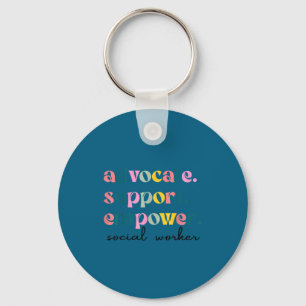 Advocate support empower cute social worker keychain