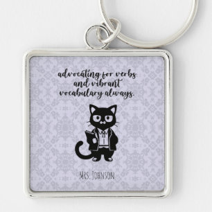 Advocating For Verbs Vibrant Vocabulary Educator Keychain