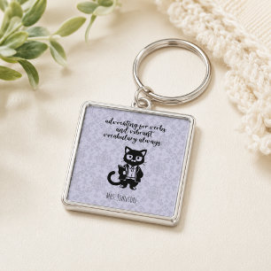 Advocating For Verbs Vibrant Vocabulary Educator Keychain