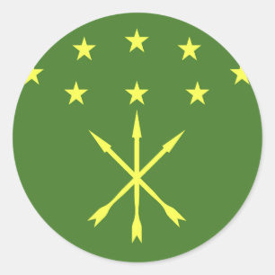 Adygea Flag Emblem Classic Round Sticker