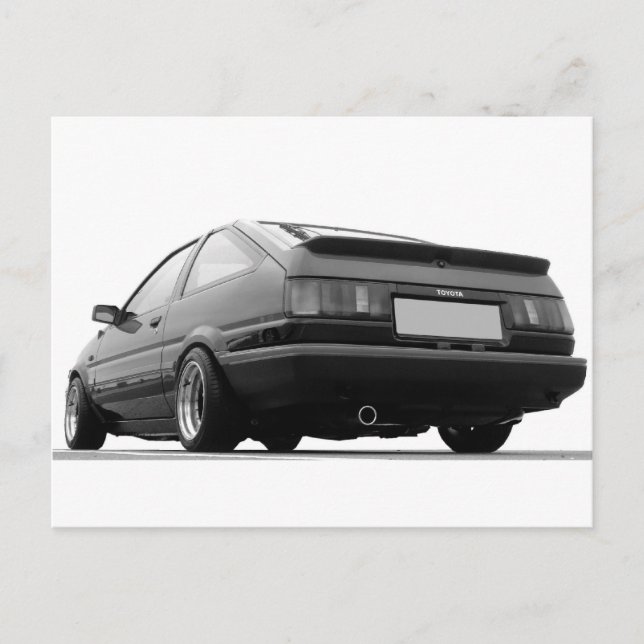 AE86 Black & White Postcard (Front)