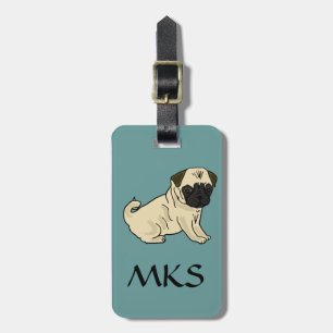 AE- Awesome Pug Cartoon Luggage Tag