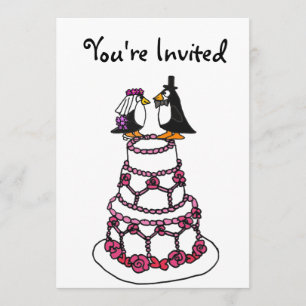AE- Cartoon Penguins Bridal Shower Invitations