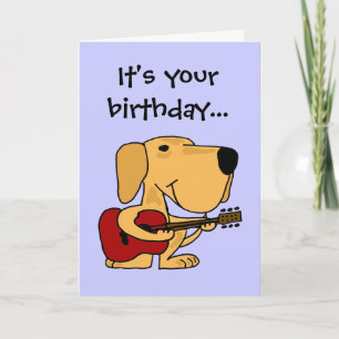 AE- Chien jouant à la guitare Bonne carte d'annive