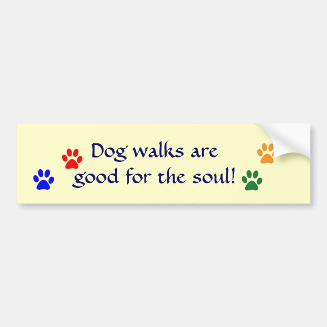 AE- Dog walks paws bumper sticker (Front)