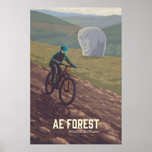 Ae Forest Mountain Biking Travel Poster