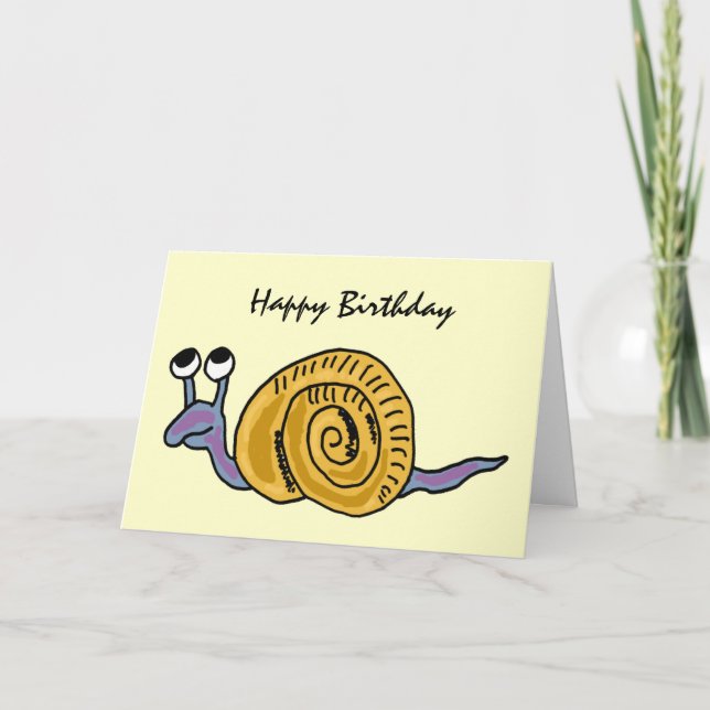 AE- Funny Snail Birthday Card (Front)