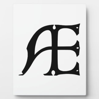AE Monogram - Initials AE in Gothic Style Letters Plaque