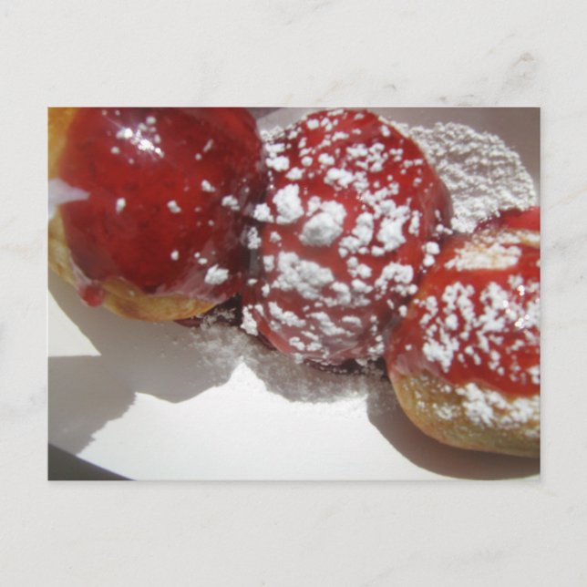Aebelskiver pastry dessert Solvang California Postcard (Front)