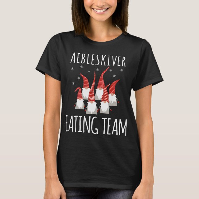 Aebleskiver Eating Team Gnomes Funny Aebleskiver L T-Shirt (Front)