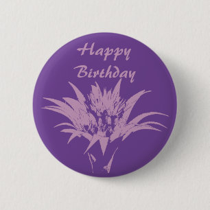 Aechmea Pink and Purple 2 Inch Round Button