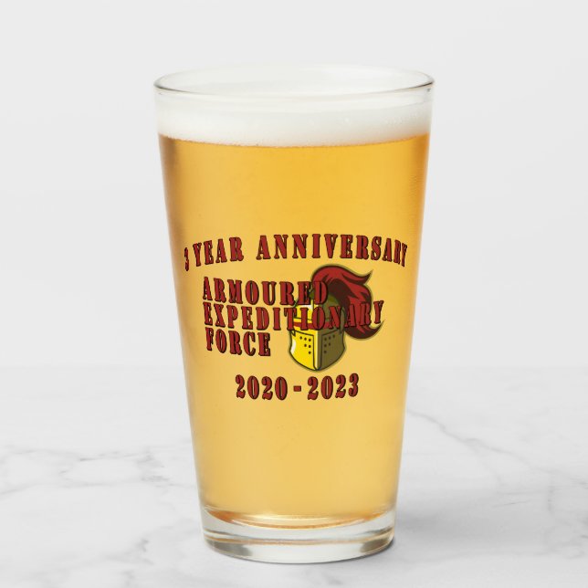 AEF Style Beer Glass 3 Year (Front Filled)