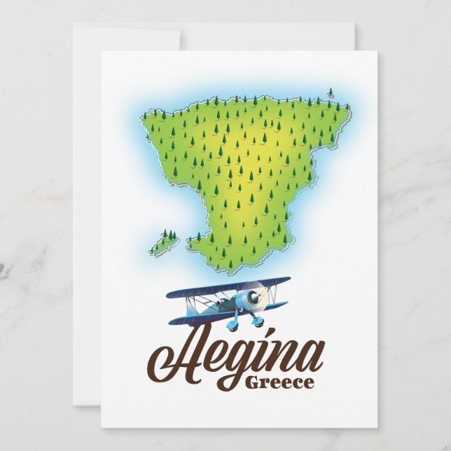 Aegina Greece island map (Front)