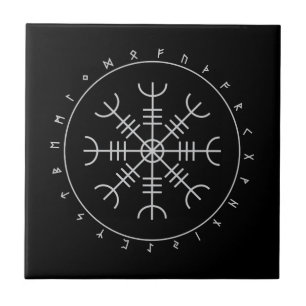 Aegishjalmr Runes Ceramic Tiles