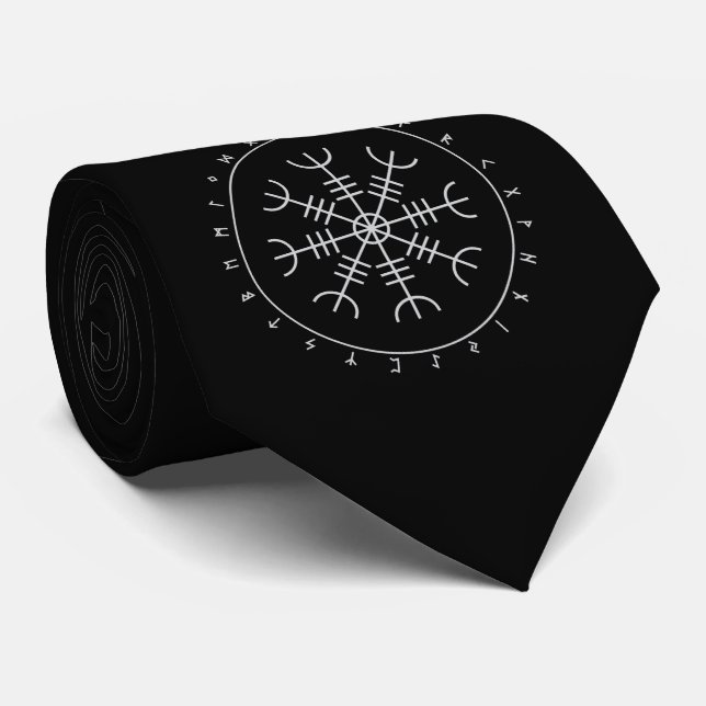 Aegishjalmr Runes Tie (Rolled)