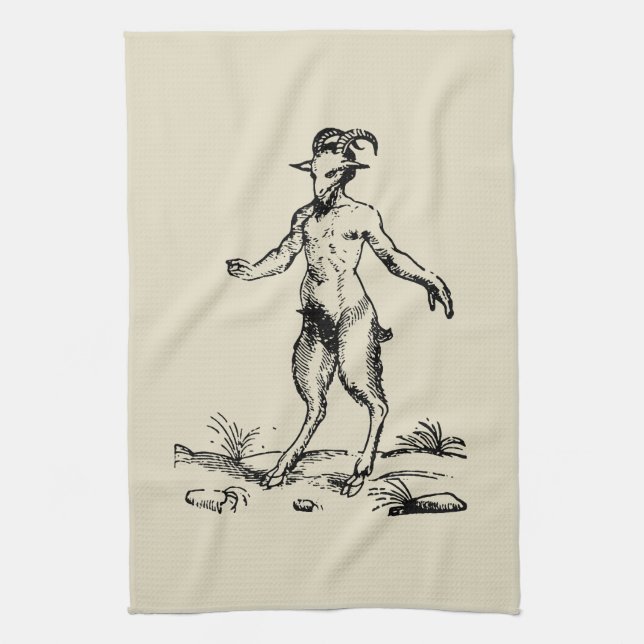 Aegopithecus, Pan, Devil Kitchen Towel (Vertical)