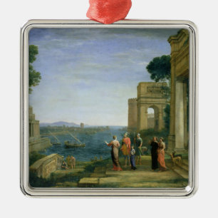Aeneas and Dido in Carthage, 1675 Metal Ornament