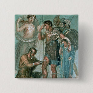 Aeneas injured, from Pompeii 2 Inch Square Button