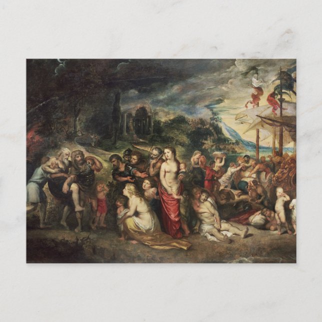 Aeneas prepares to lead the Trojans into exile Postcard (Front)