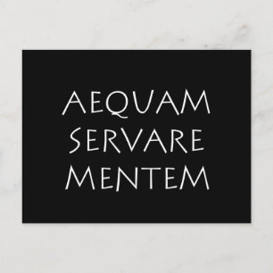 Aequam servare mentem postcard