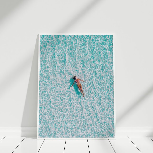 Aerial Beach - Holiday Poster (Aerial Beach - Holiday Poster in a white frame.)