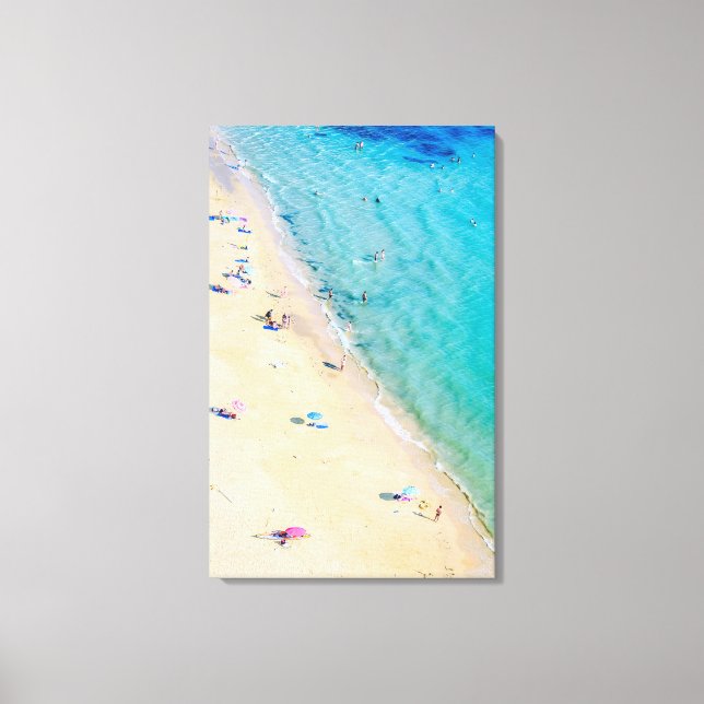 Aerial Beach Photo, Turquoise Vertical Canvas  (Front)