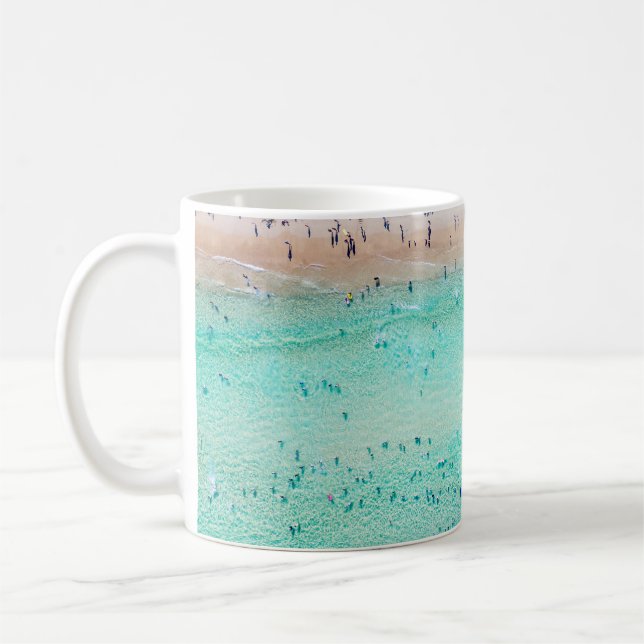 Aerial Bondi Beach, Sydney, summer. Coffee Mug (Left)