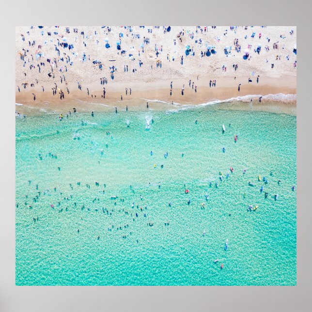 Aerial Bondi Beach, Sydney, summer. Poster (Front)