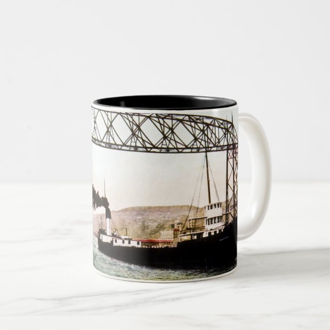 Aerial Bridge and Canal, Duluth, Minn. Two-Tone Coffee Mug (Front Right)