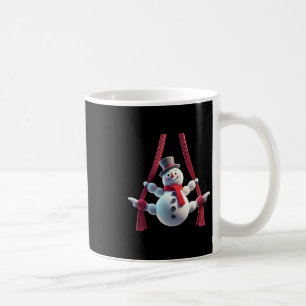 Aerial Christmas Snowman Performing Silks Coffee Mug