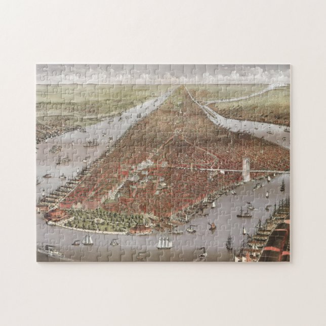 Aerial City View of Manhattan, New York, USA Jigsaw Puzzle (Horizontal)