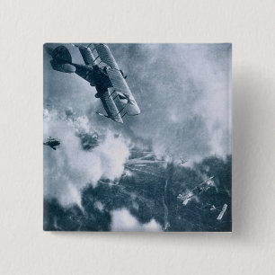 Aerial Combat on the Western Front, World War One, 2 Inch Square Button