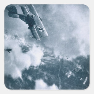 Aerial Combat on the Western Front, World War One, Square Sticker