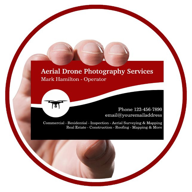 Aerial Drone Photography Services  Business Card (Creator Uploaded)