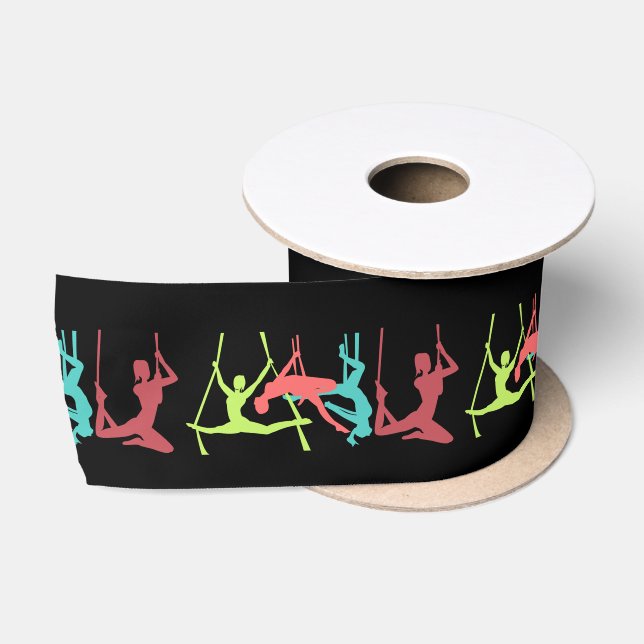 Aerial Fitness Poses Thunder_Cove Satin Ribbon (Spool)