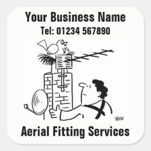 Aerial Fitter cartoon Square Sticker