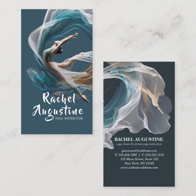 Aerial flying Air Yoga Instructor Pilates Fitness Business Card (Front/Back)