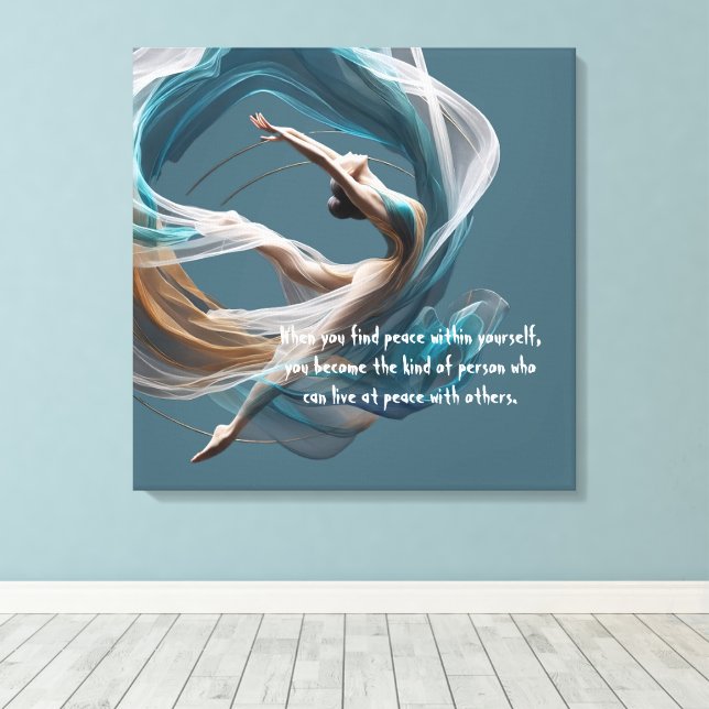 Aerial flying Air Yoga Instructor Pilates Fitness Canvas Print (Insitu(Wood Floor))