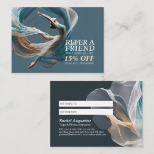 Aerial flying Air Yoga Instructor Pilates Fitness Referral Card
