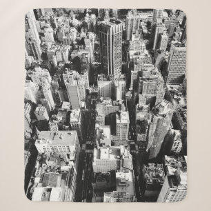 AERIAL GRAYSCALE PHOTOGRAPHY OF BUILDINGS SHERPA BLANKET