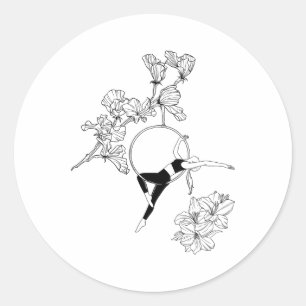Aerial Hoop, Aerial Artist Circus, Aerial Yoga Gif Classic Round Sticker
