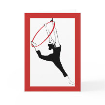 Aerial Hoop Classic Pose in Red & Black Note Card