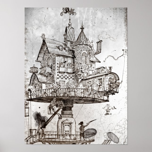 Aerial House Maison Tournante Poster (Front)