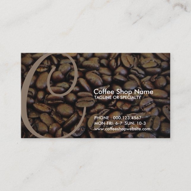 aerial initial coffee beans GET ONE FREE Loyalty Card (Front)