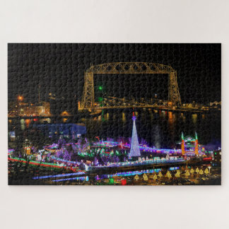 Aerial Lift Bridge and Bentleyville Minnesota Jigsaw Puzzle
