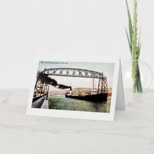 Aerial Lift Bridge and Canal, Duluth, Minn. Foil Greeting Card