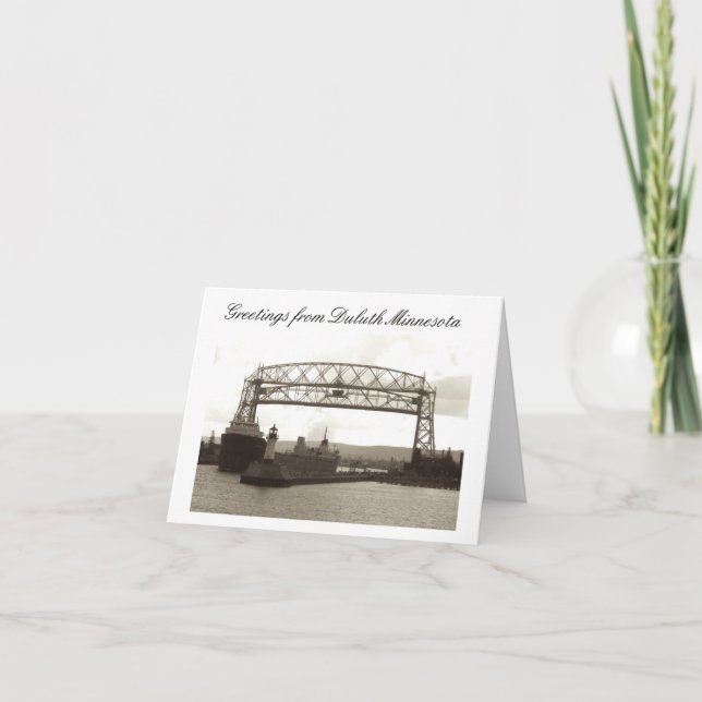 aerial lift bridge, duluth mn card (Front)