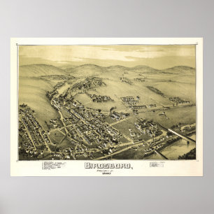 Aerial Map Birdsboro PA Pennsylvania Poster Berks