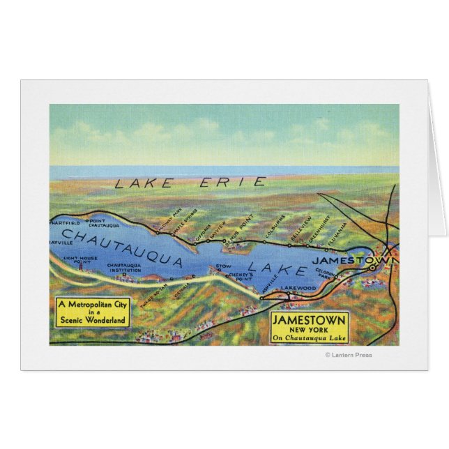 Aerial Map of Lake and Surrounding Towns (Front Horizontal)